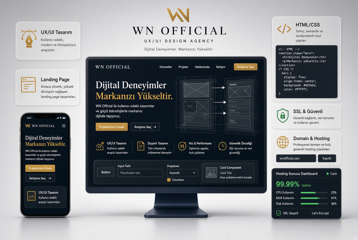 UX/UI Odaklı Web Tasarım, HTML CSS ve Güvenli Hosting