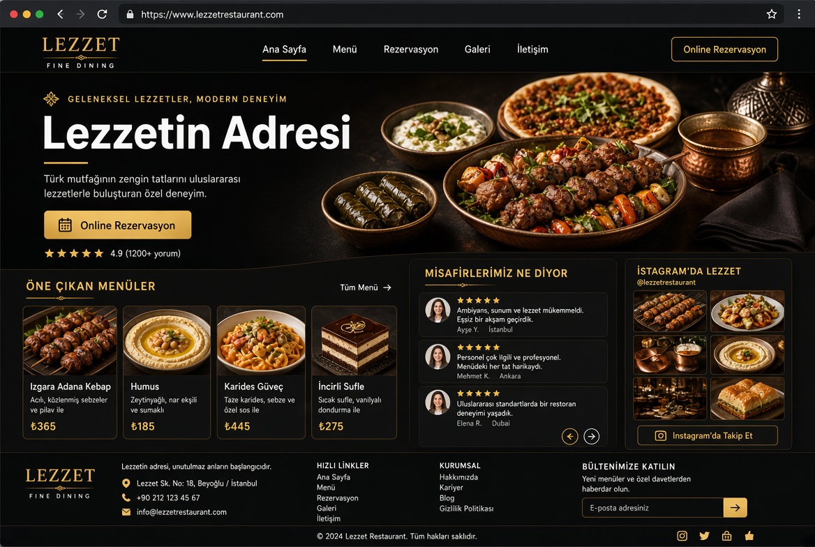 Restoran Web Sitesi Tasarımı