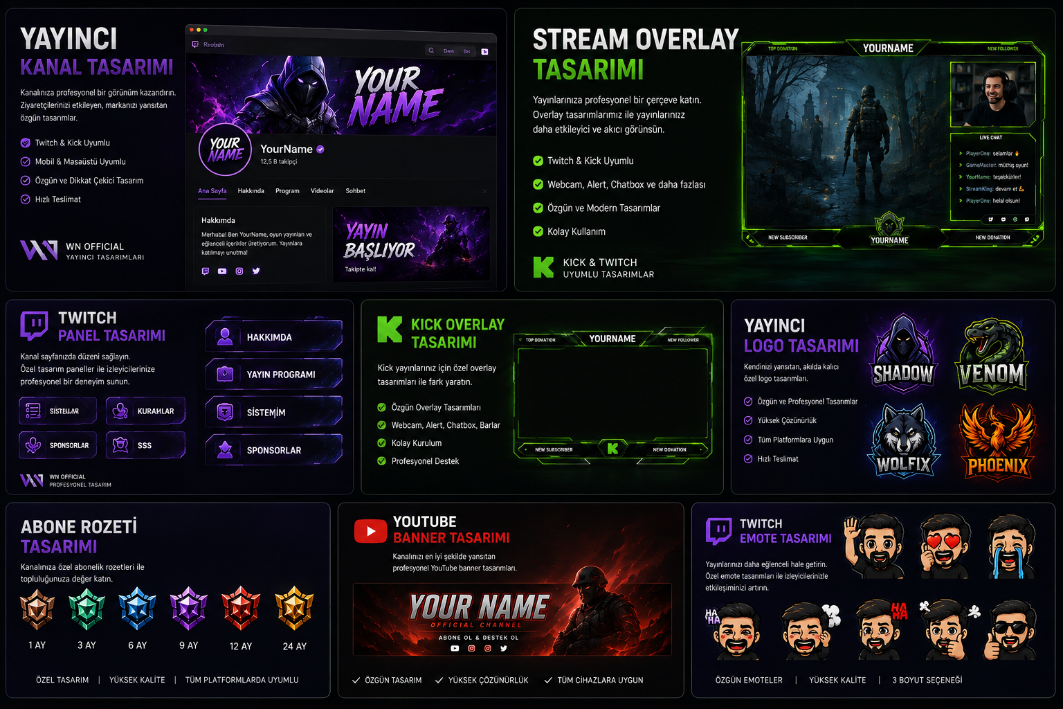 Twitch ve Kick Yayıncı Paketi Seti